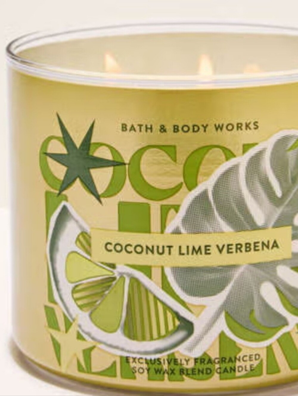 Bath & Body Works Coconut Lime Verbena 3-Wick Candle - Lime Green